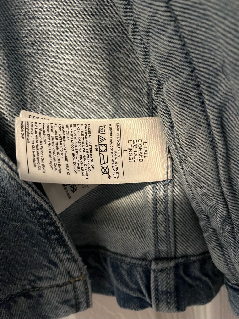 GAP Double-Breasted Denim Jacket - Blue - Picture 7 of 7